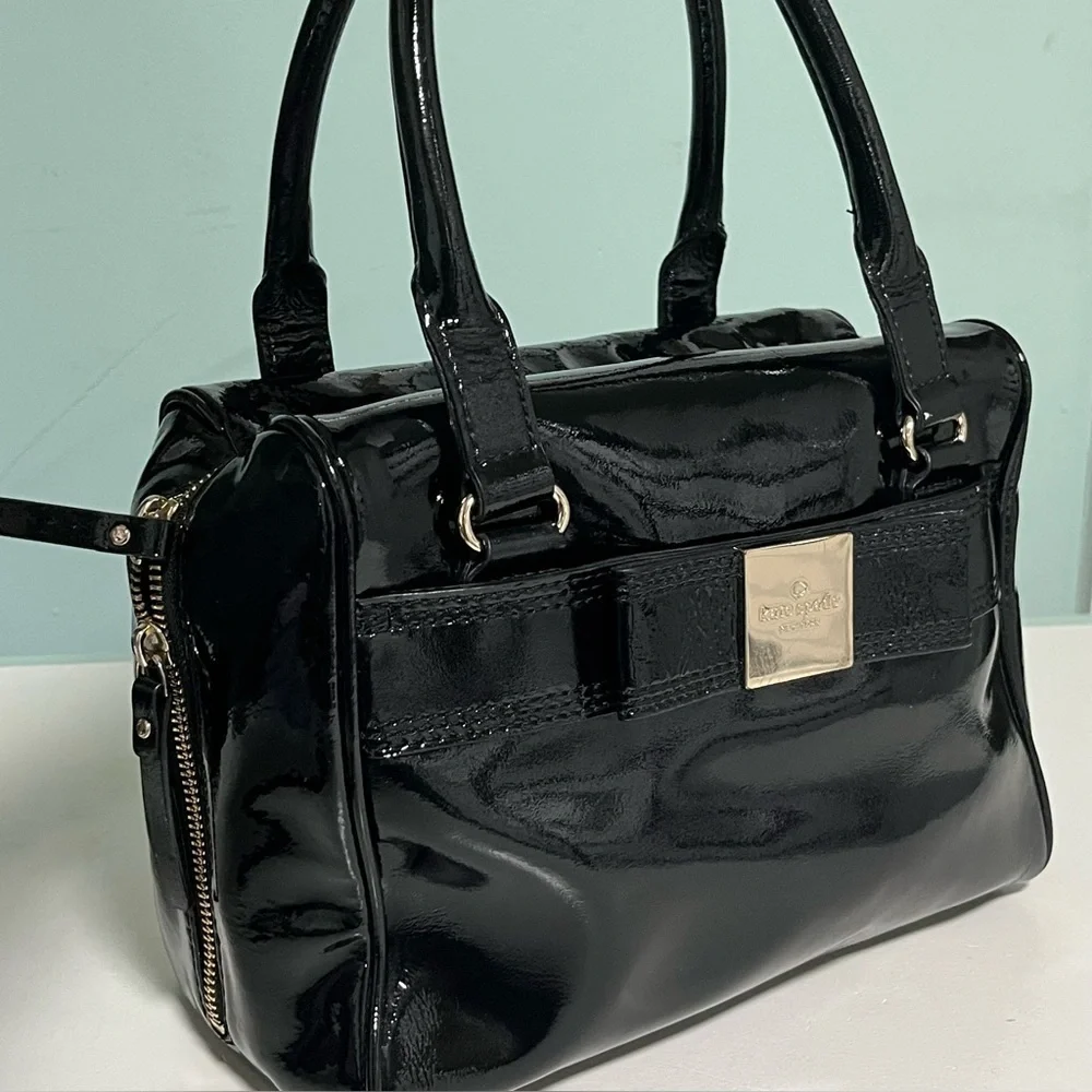 KATE SPADE 'PRIMROSE HILL - Black patent leather Satchel GOLDIE' BAG